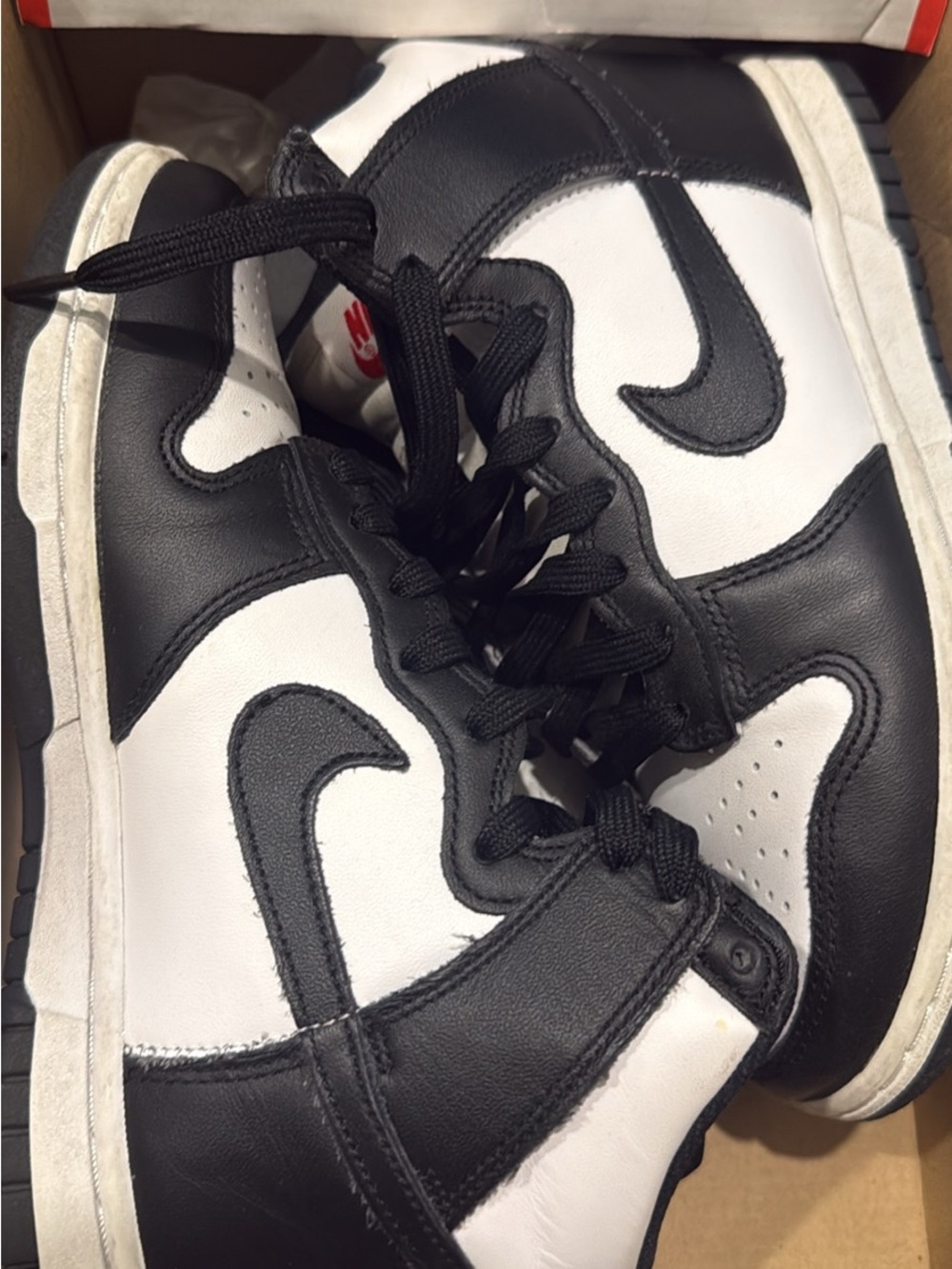 Womens Nike Dunk High Sneakers Black and White